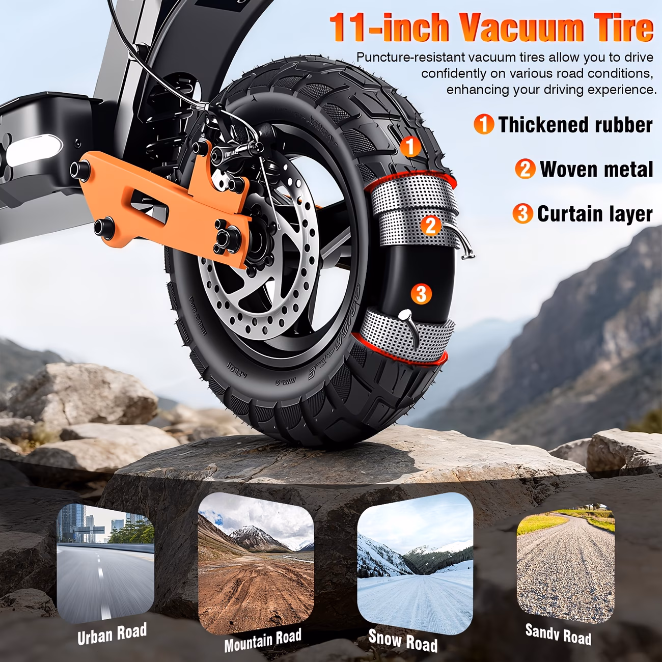 electric folding scooter 749w motor 19 9 27 8mph 48v 25ah battery 35miles range 500lbs load capacity 11 inch vacuum tires urban commuting outdoor adventure electric scooter Product details 5