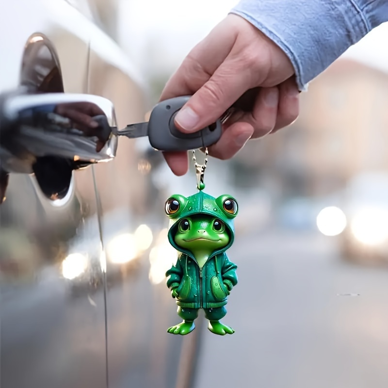 

Acrylic Frog Keychain & Car Hanging Ornament 1pc - Cute Green Frog Design, Adorable Backpack Pendant, Ideal Valentine's Gift