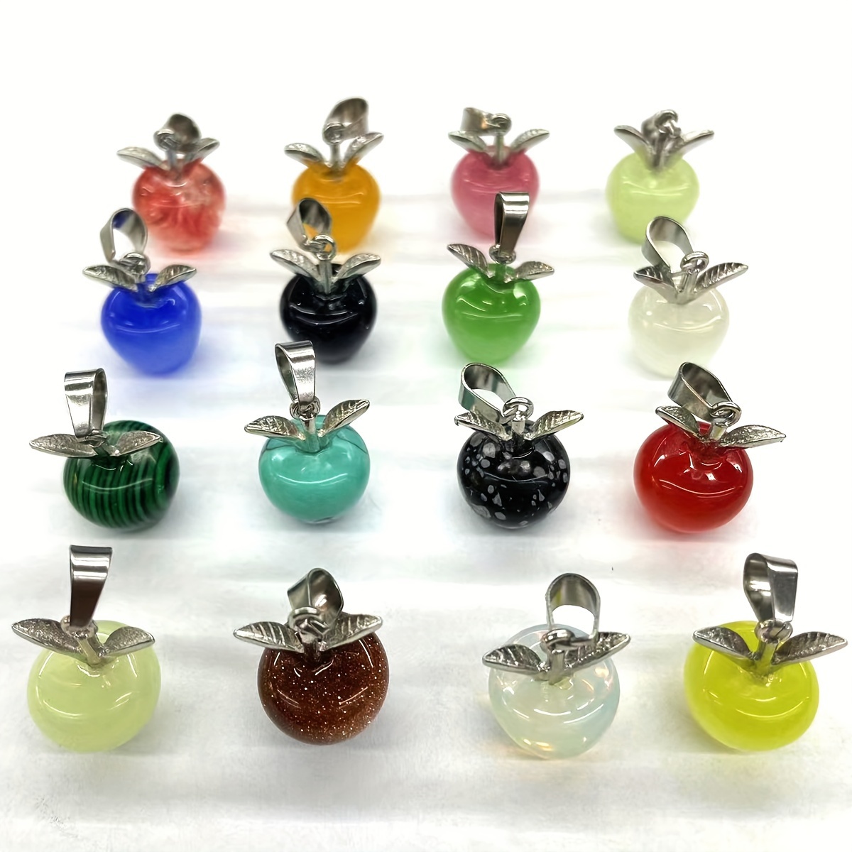 

10pcs Pendentif Pomme en Pierre Naturelle pour la Fabrication de Bijoux DIY Collier Adapté pour Cadeaux de Fête et Décoration de pour Femmes