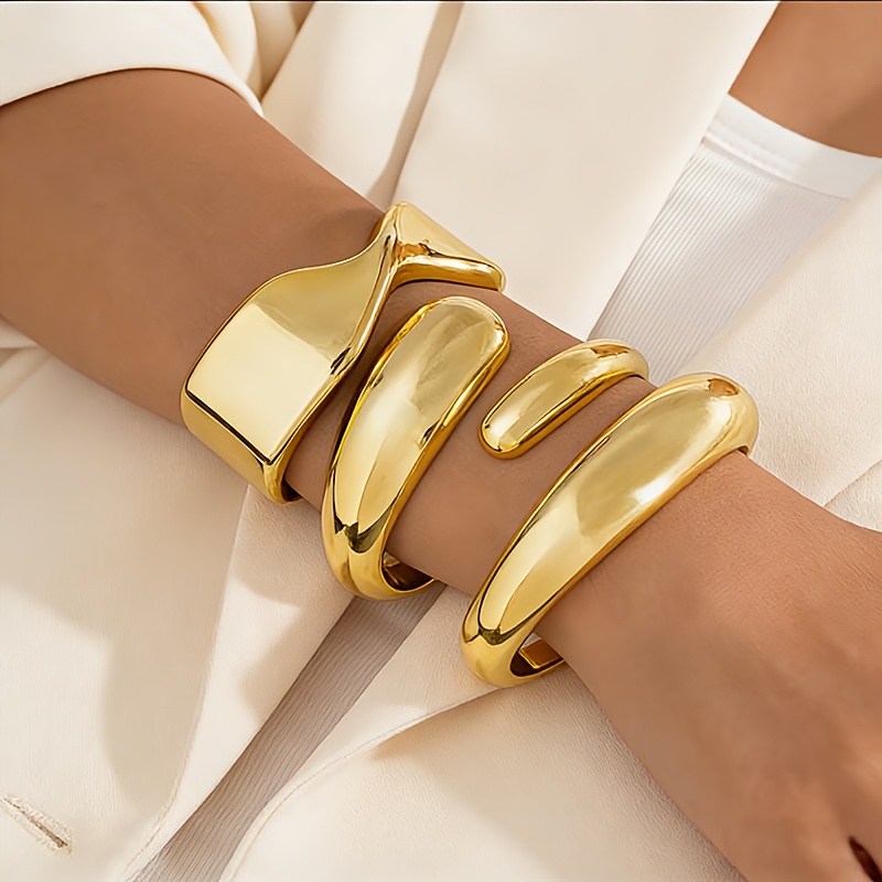 Image of 3pcs/set Fashionable Elegant Cross-arm Bracelets, Suitable For Daily Life, Banquets/parties, Travel, Vacation, Beach Sunbathing, Holidays, Etc