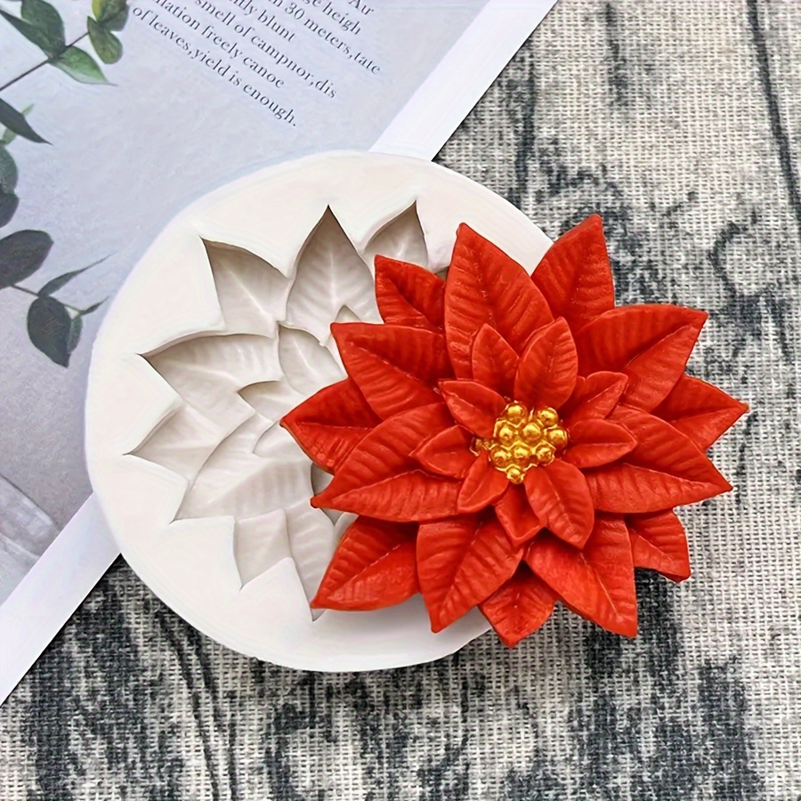 

Silicone Poinsettia Flower Mold, Christmas Silicone Mold For And Crafting, -grade, Diy Soap Mold - 1pc