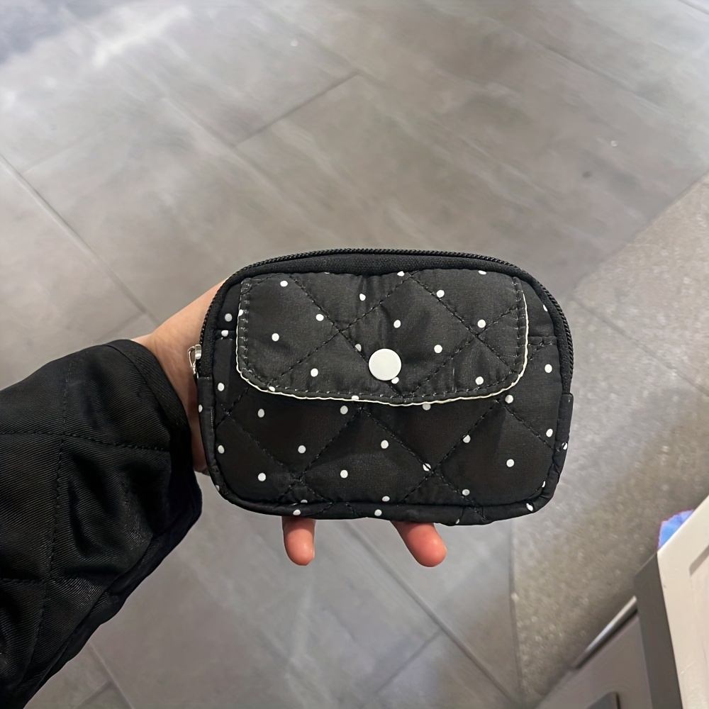 E-shop Neue gepunktete kleine Organizer-Tasche, Schlüsselbeutel, Münzfach, Kartenfach, ID-Kopfhörer Schmuck Aufbewahrungstasche