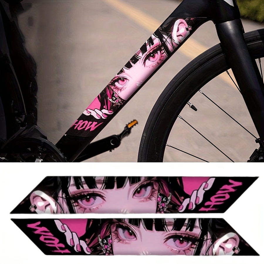 2pcs Bicycle Frame Decals, JDM Style PVC Stickers, Suitable for Road and  Mountain Bikes, Top and Down Tube Decor, Waterproof and V