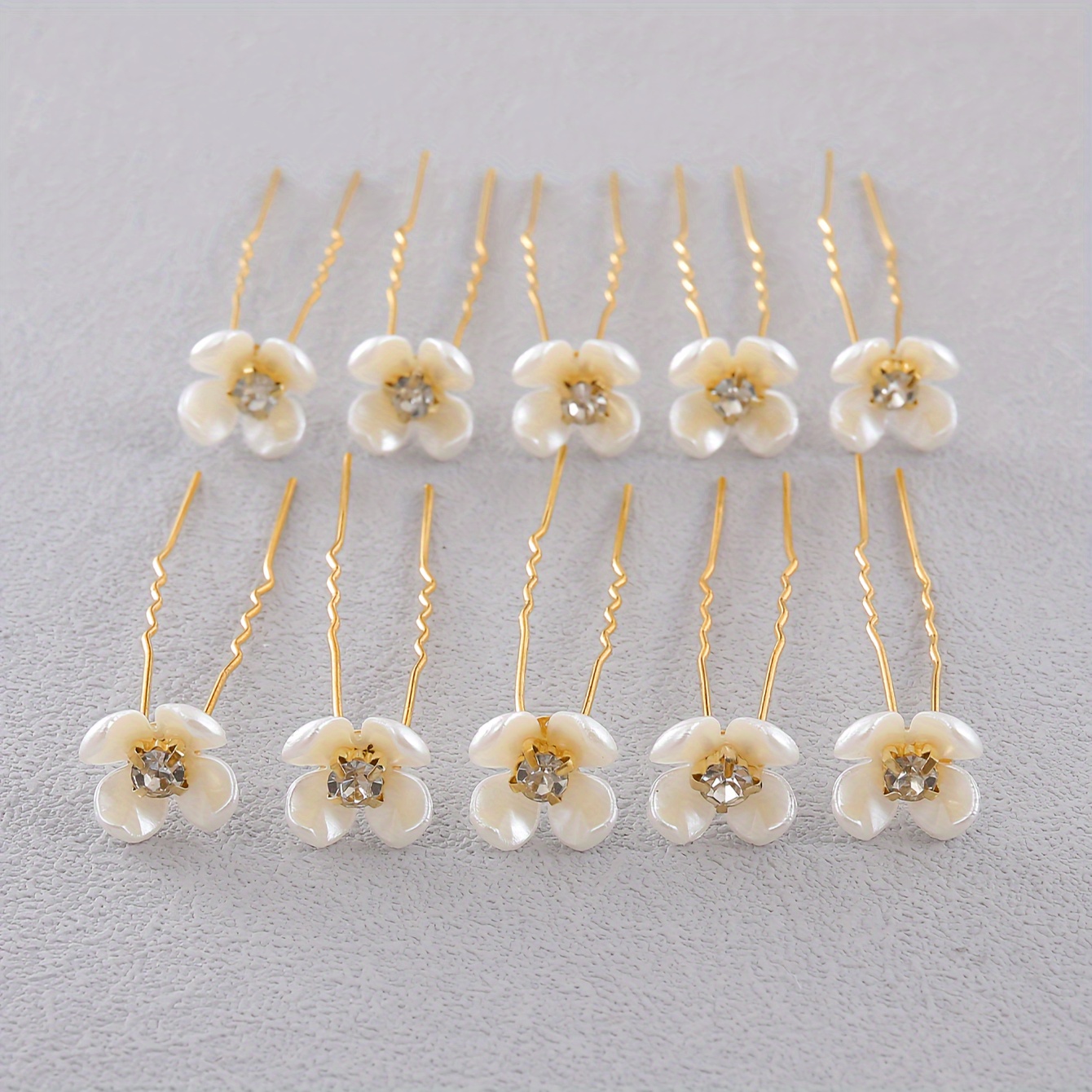 TEMU 10 Stück, U-förmige Haarnadel, Haargabel, Braut Hochzeit Cheongsam Haarverzierungen, Spiralformige Haarnadel, Perlenblume, Strassverzierung,