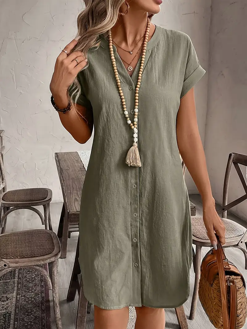 Summer Casual Fashion Solid Color Loose V-Neck Short Sleeve Shirt Dress Women'S Clothing Women'S Fall Winter Dress Autumn Clothing Trend Women'S * Women'S Dress Halloween Clothing Christmas Clothing ... Summer Casual Fashion Solid Color Loose V-Neck Short Sleeve Shirt Dress Women'S Clothing Women'S Fall Winter Dress Autumn Clothing Trend Women'S * Women'S Dress Halloween Clothing Christmas Clothing ...