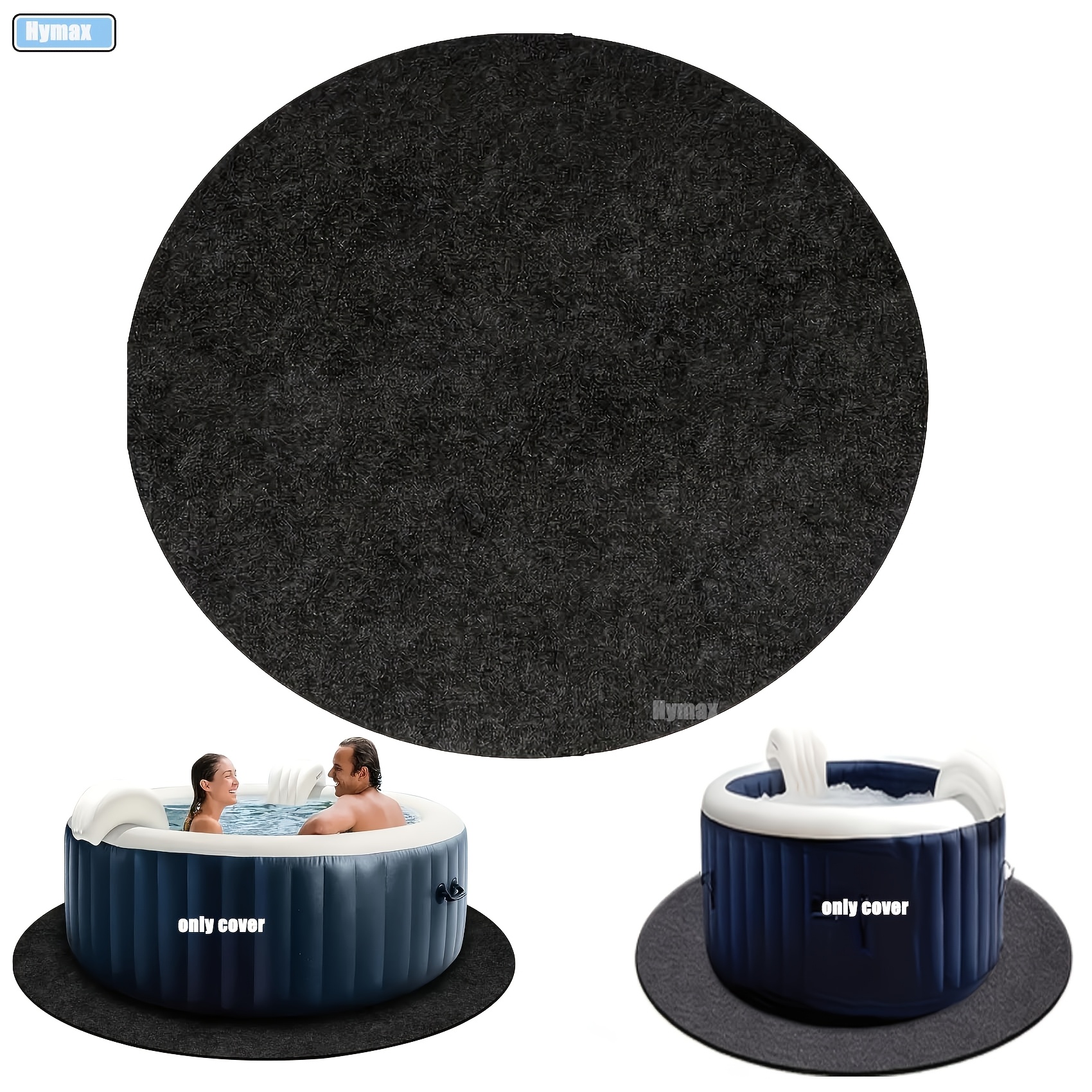 Image of Anti-slip Round Hot Tub Mat - Waterproof, Reusable & Washable Outdoor For Above Ground Pools And Spas
