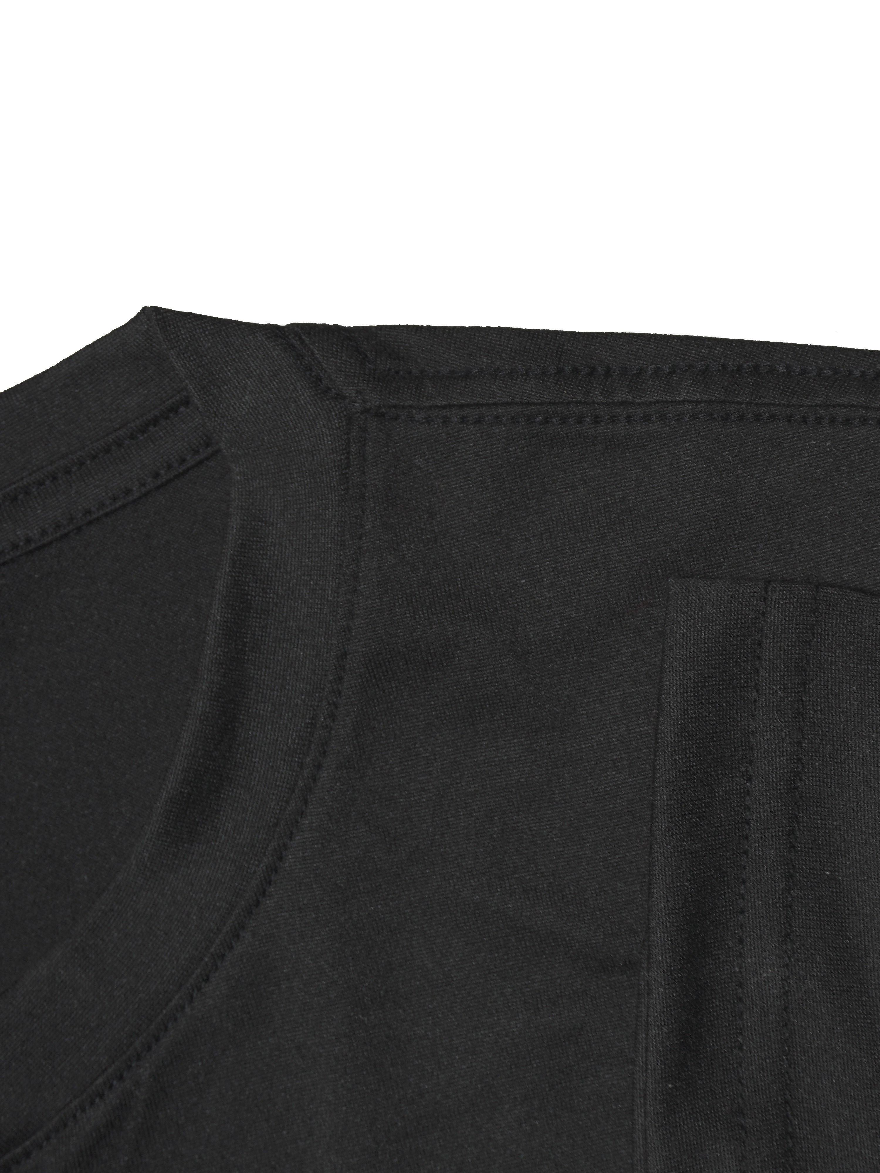 Close-up of a black t-shirt