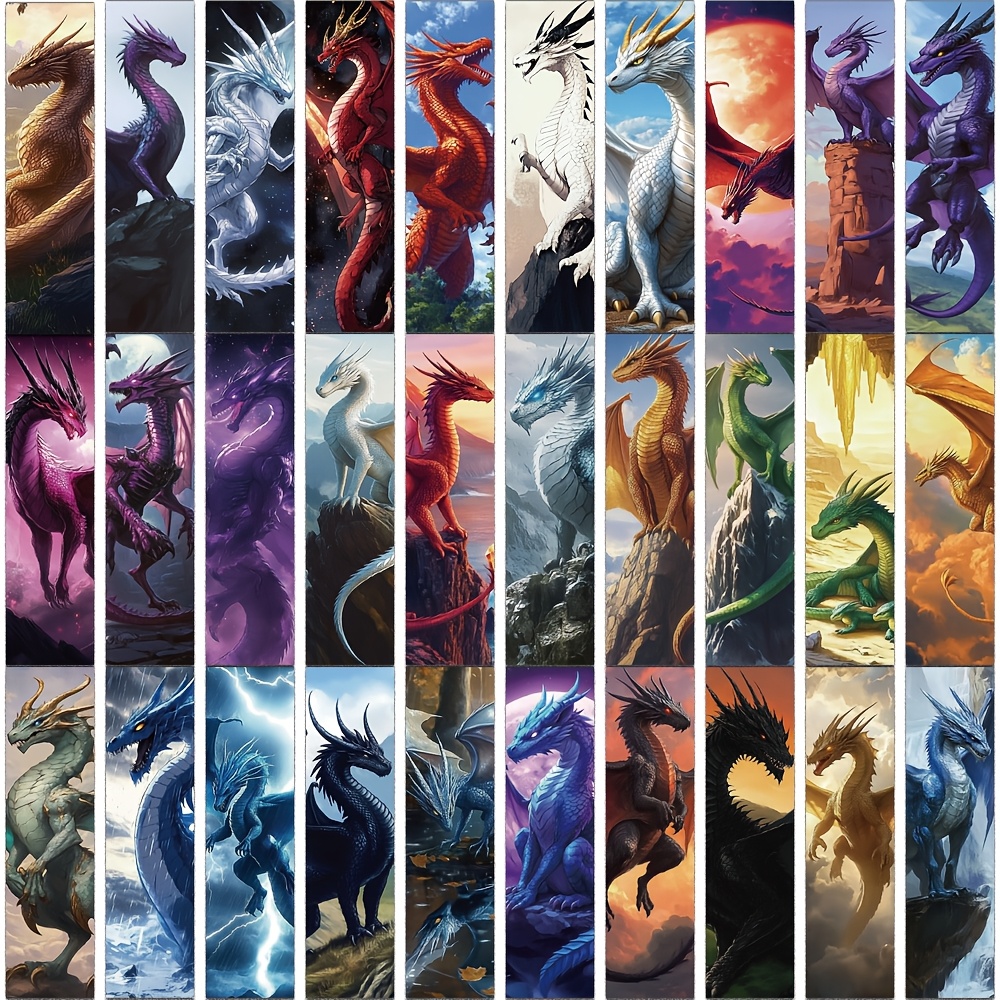 TEMU Un ensemble de 30 marque-pages uniques Aile de Dragon pour décorer les livres des étudiants et marquer , parfait comme cadeaux personnalisés