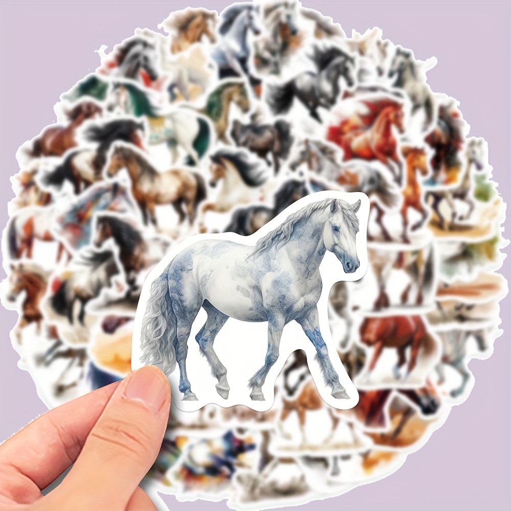 

60pc Horse-themed Vinyl Stickers - Perfect For Laptops, Guitars, Skateboards & More | Durable Decals For Diy Projects & Personalization