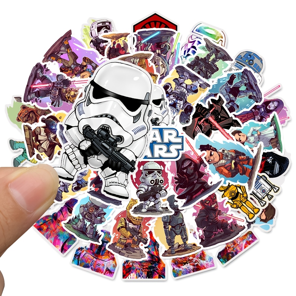 E-shop 50 Stück Star Wars Kreatives Sticker Set | Lustige Aufkleber, PVC-Material geeignet für Handys, Laptops, Koffer und Skateboards - für kreative