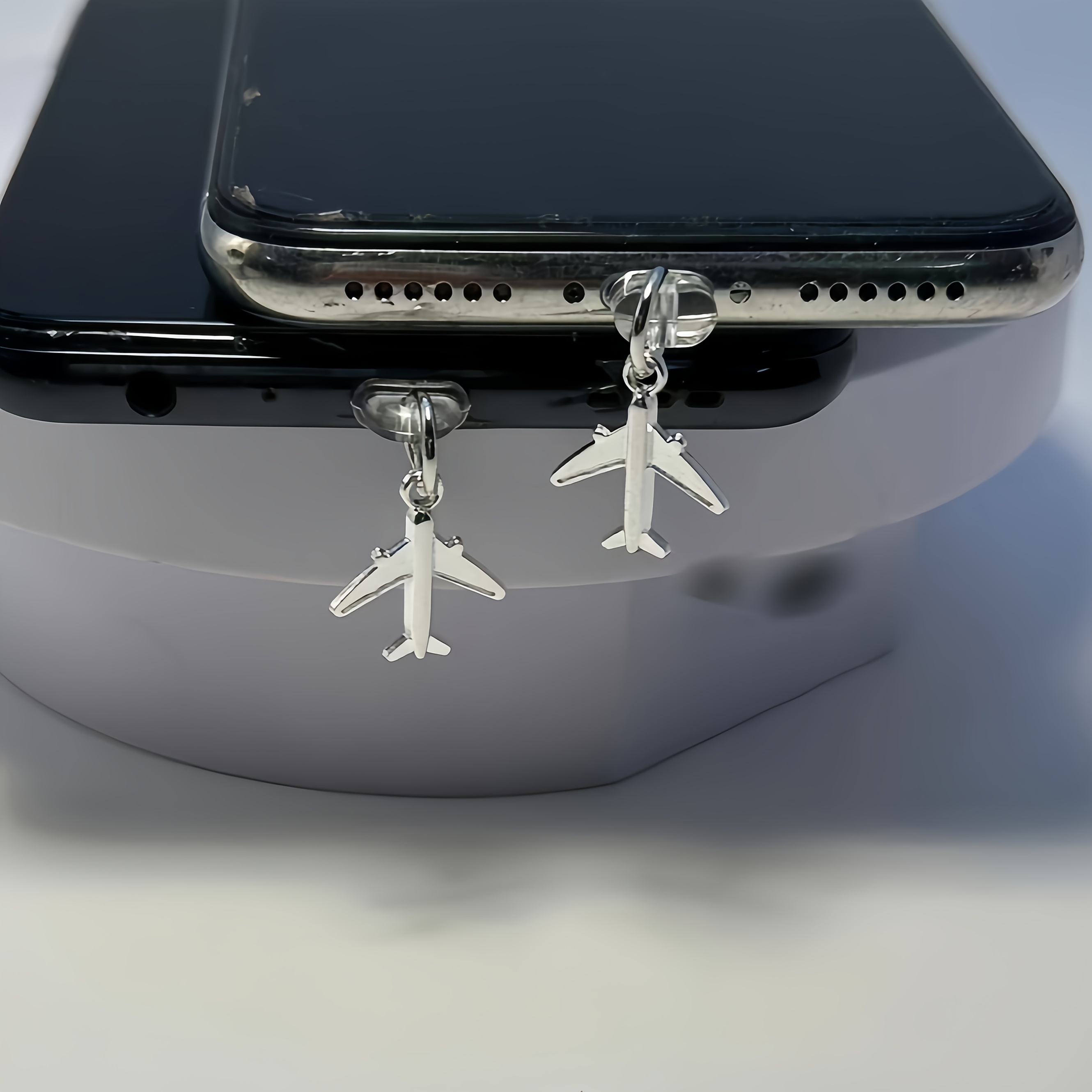 TEMU 2 protectores antipolvo para teléfono con forma de avión, y fácil de usar, pequeños y exquisitos, ideales para como decoración para teléfonos,