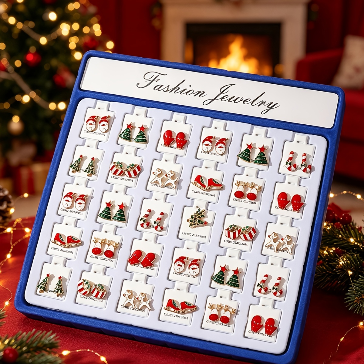 a set of 36 pairs of cute and fun christmas   earrings featuring santa claus christmas trees christmas boxes   and gloves   vintage style earrings are fashionable   and versatile suitable for women