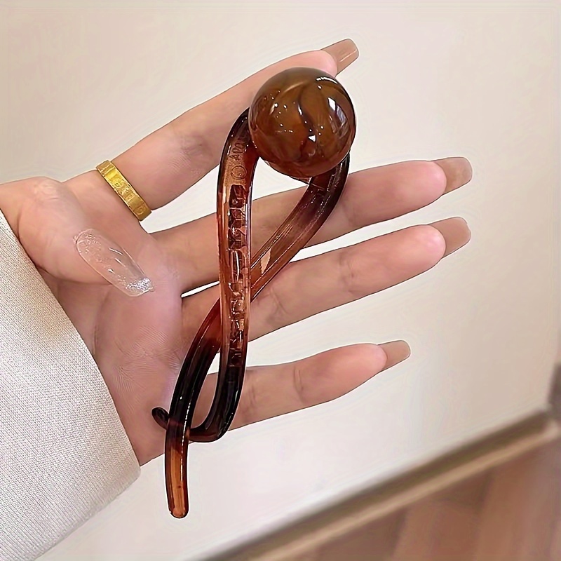 Retro Large One-shaped Hair Clip For Fixing The Back Of And Twisting Hair