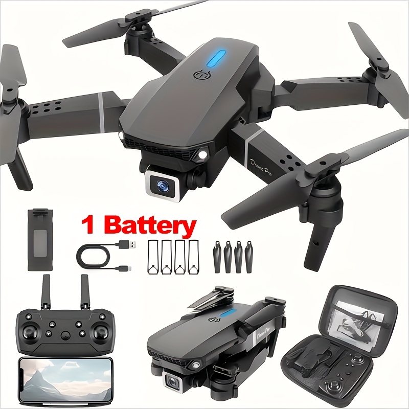 TEMU Drones With Dual Cameras, Foldable Rc Drone, Brushless Motors, Positioning, Smart , Indoor And Outdoor Discount Drones, 2 Batteries, 1 Battery,