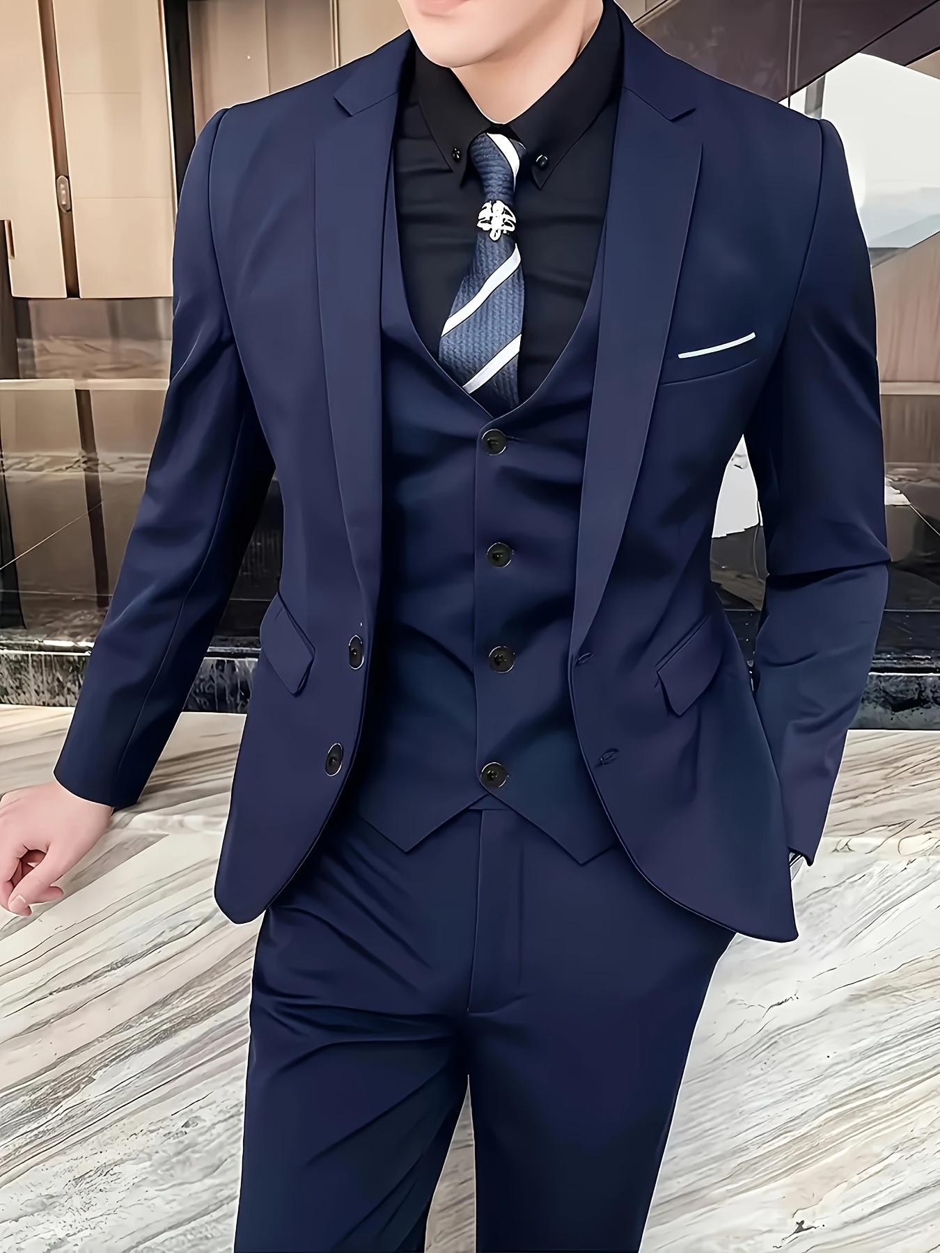 Herren Anzug 3-teilig Regular Fit - Elegant Für Hochzeit & Business