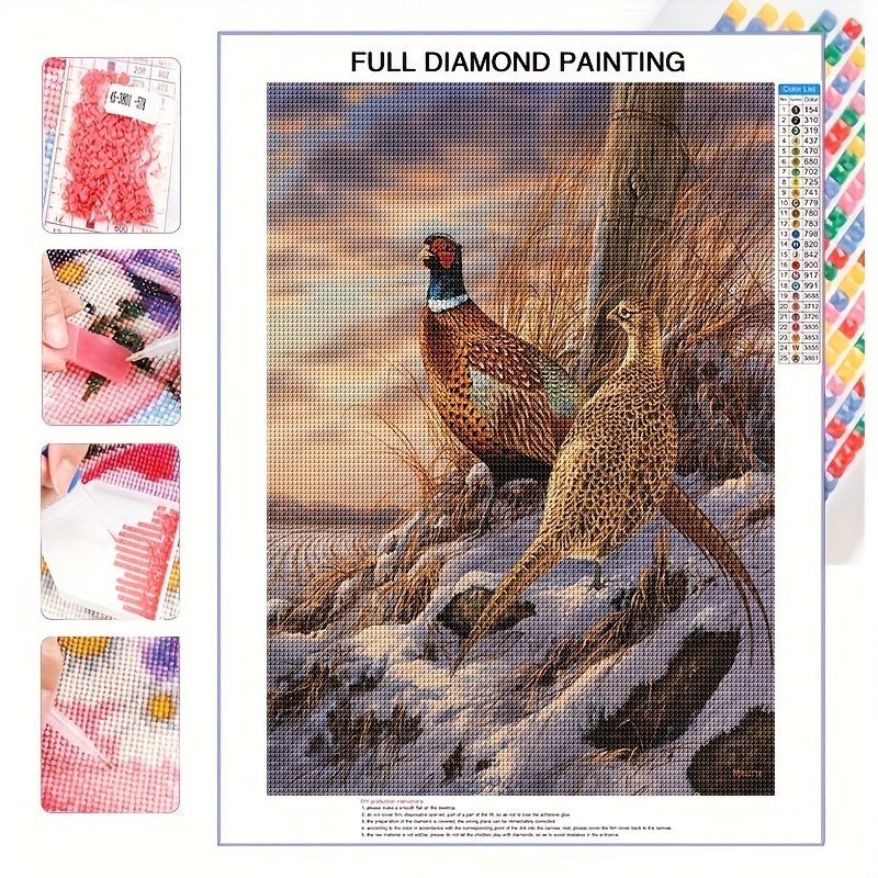 

1pc 5d Diy Full Round Diamonds Painting Set For Adults Beginners, Assorted Chicken Pattern Frameless Diamonds Art For Wall Decoration Gift 30cm X 40cm