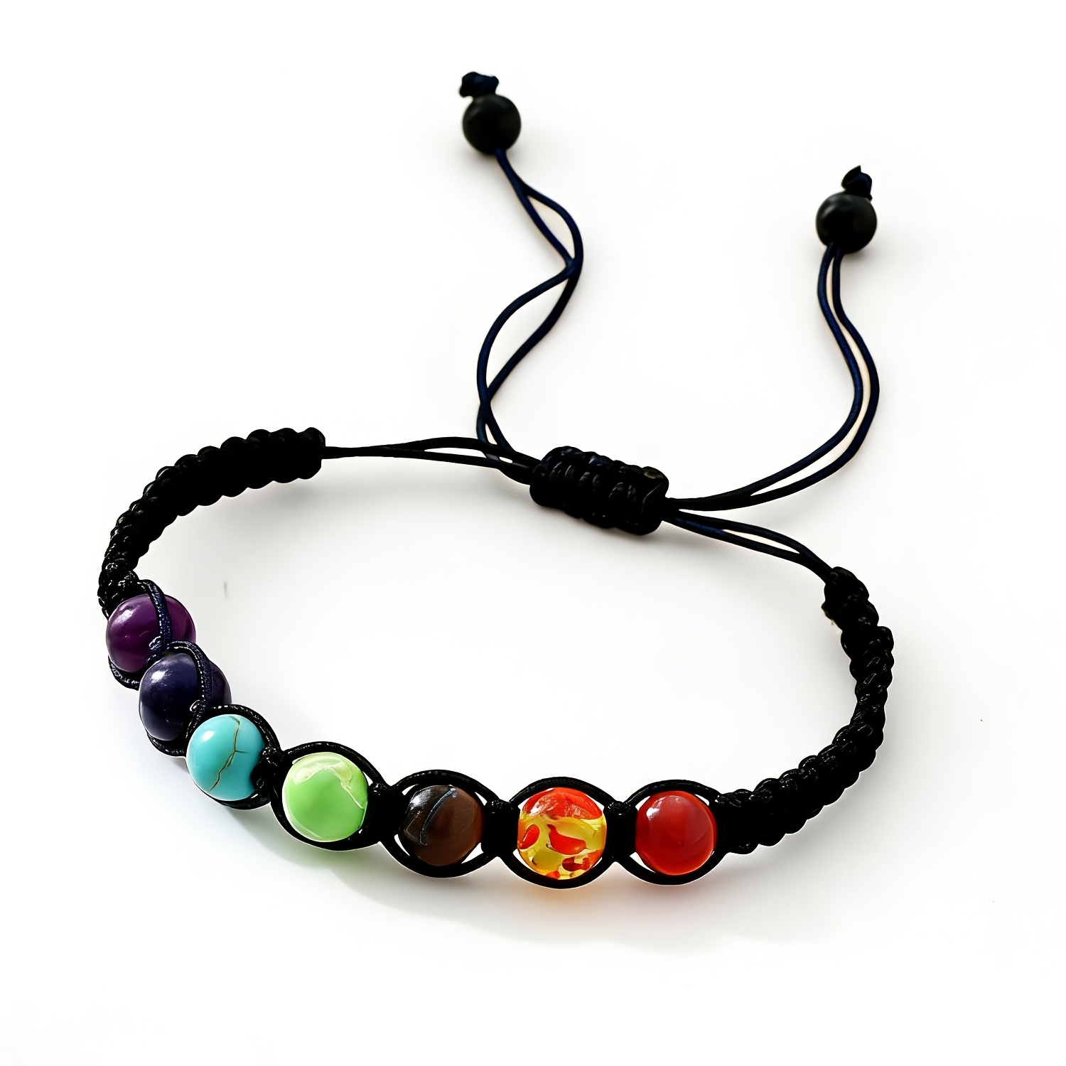 TEMU 7 Chakra Bracelet Natural Stone Beaded Woven For Women Spiritual Bracelets Bohemian Style Crystals Meditation Relax Women Anxiety Jewelry Gift