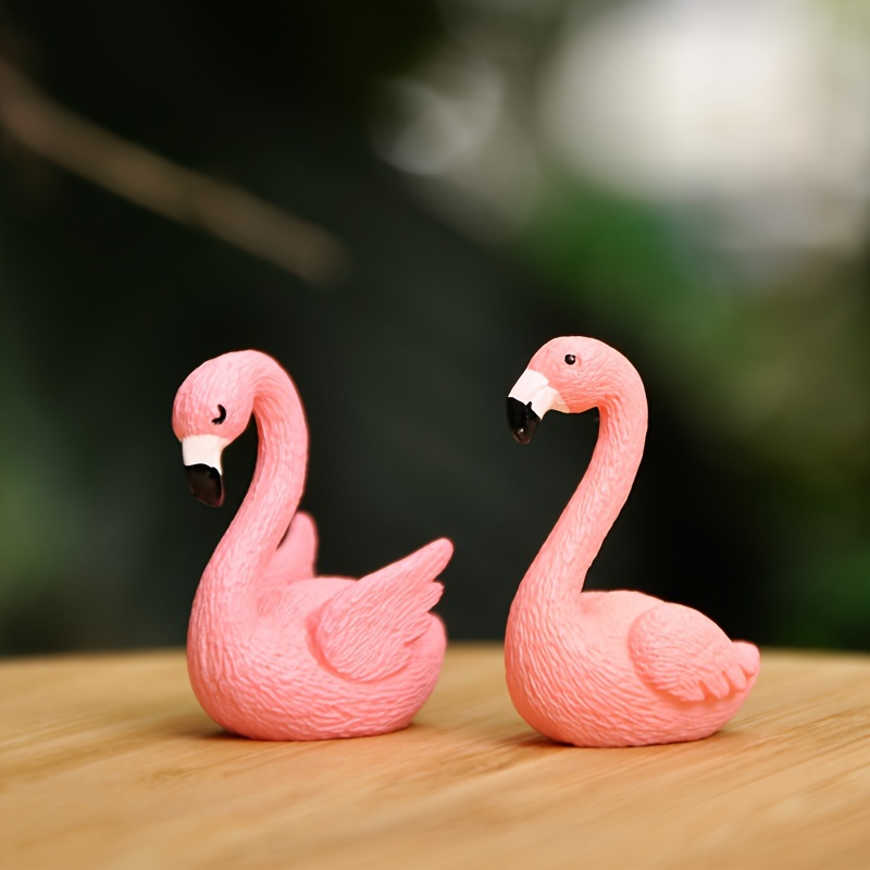 Lot De 50 Mini Flamants Roses En Résine - Figurines Décoratives 1,4 X 1,5 Cm Pour Bricolage, Maison De Poupée