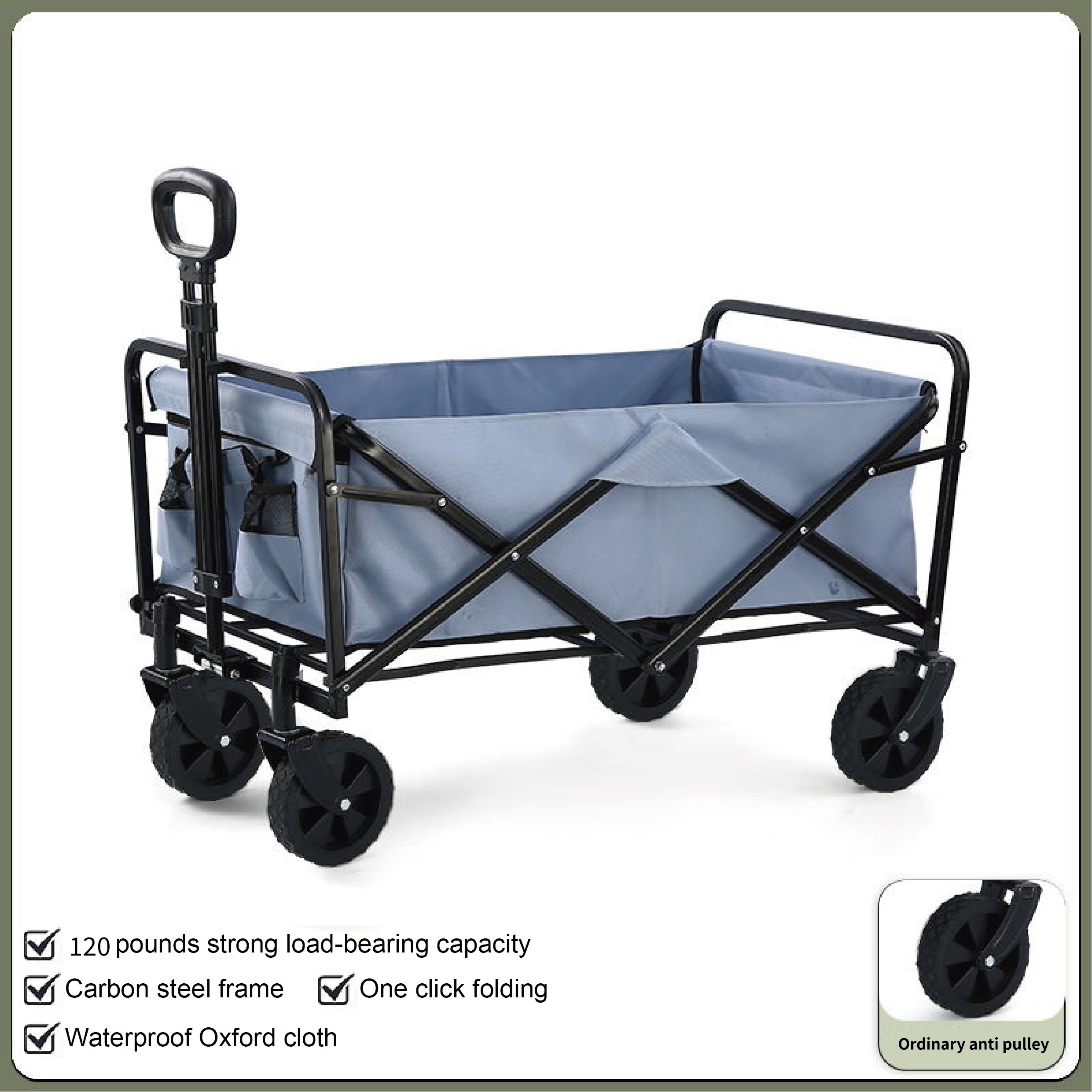 Camping Car Outdoor Folding Cart Large Capacity Camp Picnic Foldable Hand Cart  Fishing Grocery Shopping Hand Trailer - Automotive - Temu Luxembourg