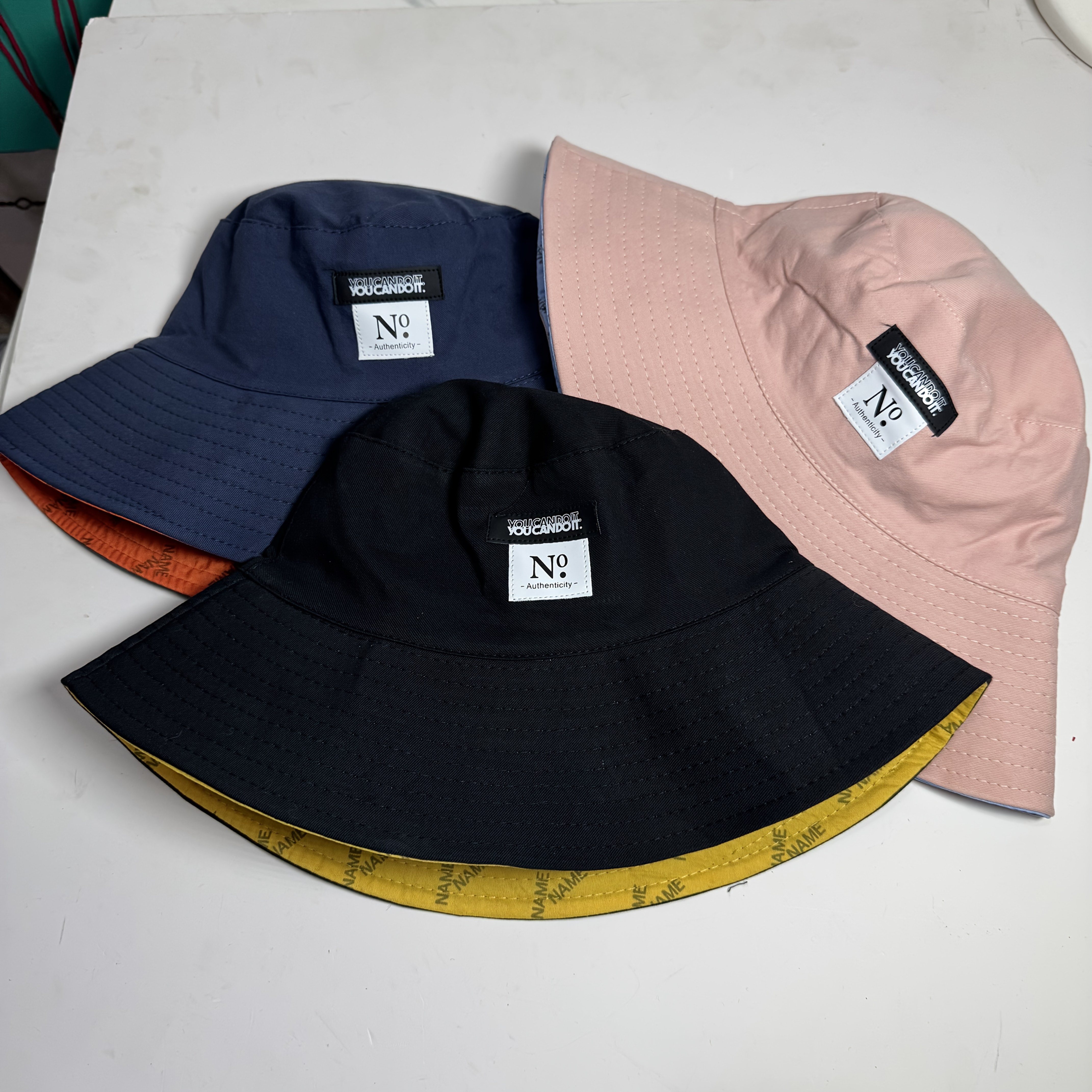 1pc Women's Dual-Sided Bucket Hat Reversible UPF Wide Brim, Black  Yellow/White with Golden Patterns, Breathable Fabric for Outdoor Travel,  Spring