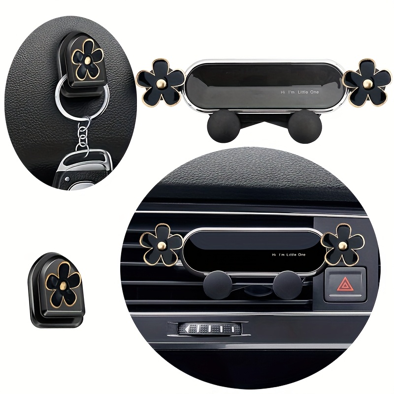 TEMU 2 pezzi Accessori Auto con Motivo da Donna, Supporto e Gancio per Telefono Auto, 1 Supporto per Telefono con Bocchetta Aria Auto e 1 Gancio Auto