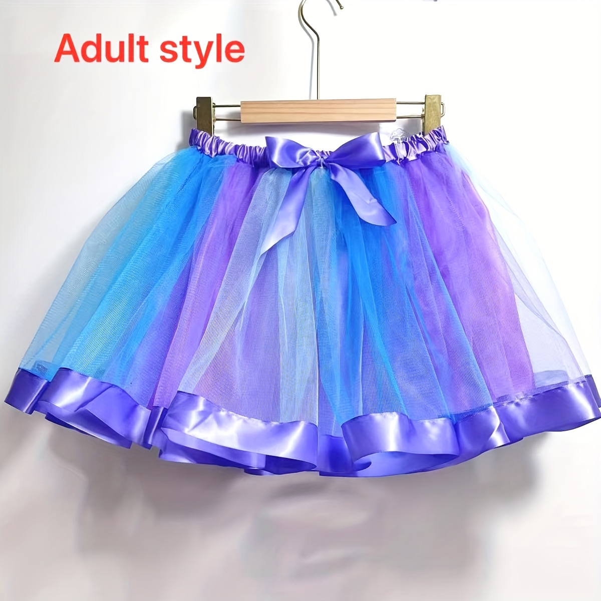 Wholesale Adult Performance Skirts For Festivals And Parties, Featuring A Large Purple Tulle Hem With Ribbon Trim Design That Enhances Of The Skirt, In 1 Adult Size, Without Battery
