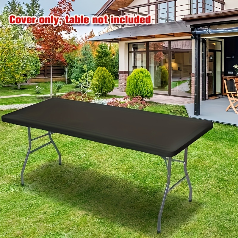 

Waterproof Stretch Table Cover - Durable Polyester, Perfect For Weddings, Banquets & Holiday Parties - Solid Color Home Decor Patio Table Covers Waterproof Outdoor Table Cover Waterproof