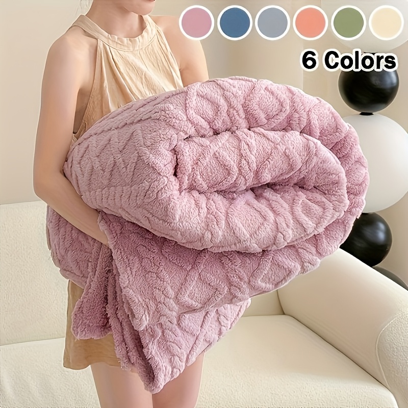 

1pc Lamb Fleece Blanket, Comfortable 3d Fashionable Design Plush Thick Blanket, Soft Warm Plush Air Conditioning Blanket Flannel Throw Blanket, Multifunctional Blanket For Bed Couch Travel