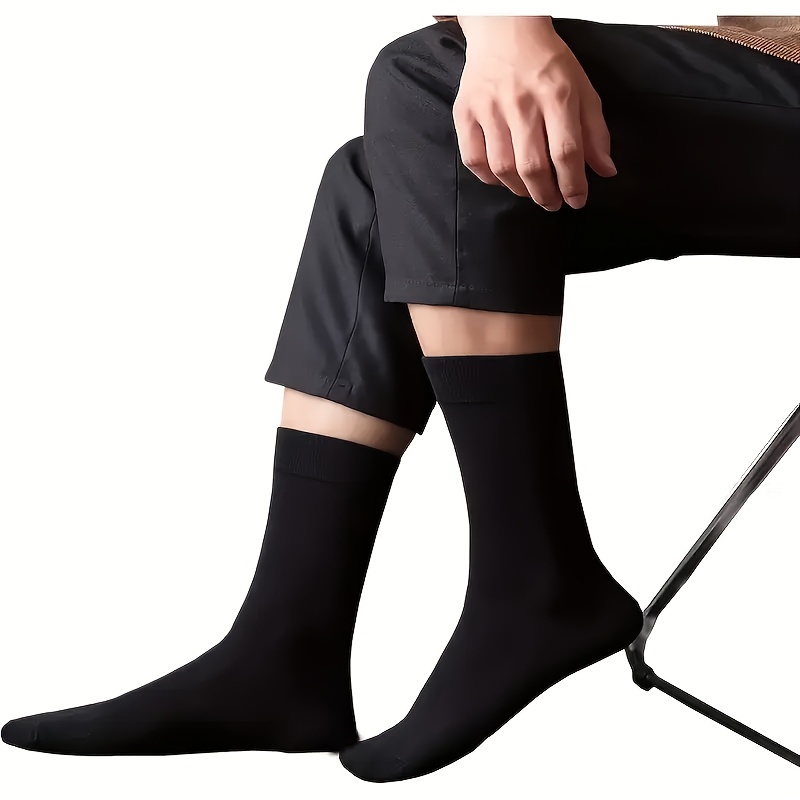 slim fit dress slacks Men's Loose-Fit Merino Toe Crew Socks Navy / 7-10 main image 0