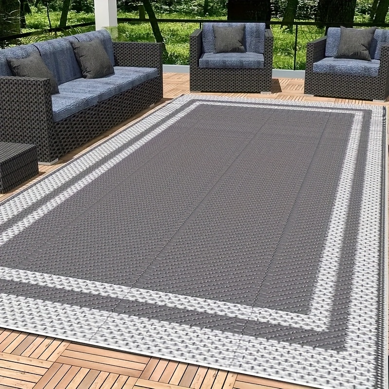 bolsa de tela de regalo + 4 estacas de tienda, 1 pieza de tapete   para exteriores, tapete lavable para patio exterior, tapete de paja de plástico,   para patios, terrazas, decks, autocaravanas, picnics,  ,  , alfombras  , decoración  