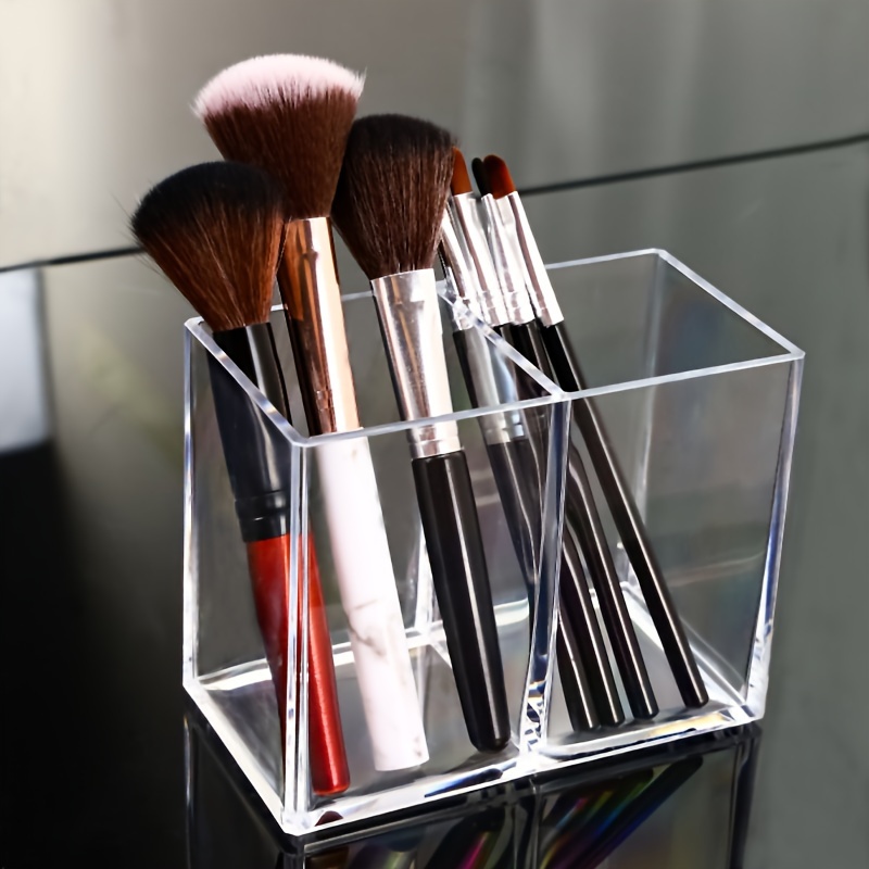 

1pc Multi-functional Acrylic Makeup Brush Holder, Multi-grid Makeup Organizer, Transparent Storage Box For Makeup And Pens, Vanity Organizers And Storage
