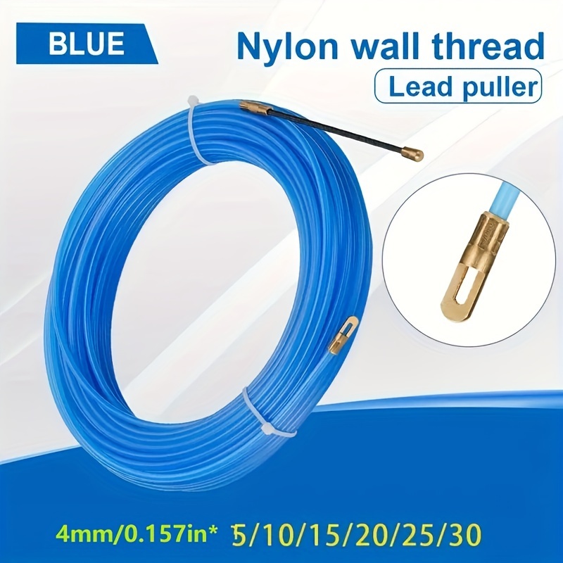 

Fiberglass Cable Puller Fish Tape, 4mm Rod With Brass Tip, Non-conductive Electrical Wire Threader For Wall And Wiring - Available In Multiple Lengths (5m/10m/15m/20m/25m/30m)