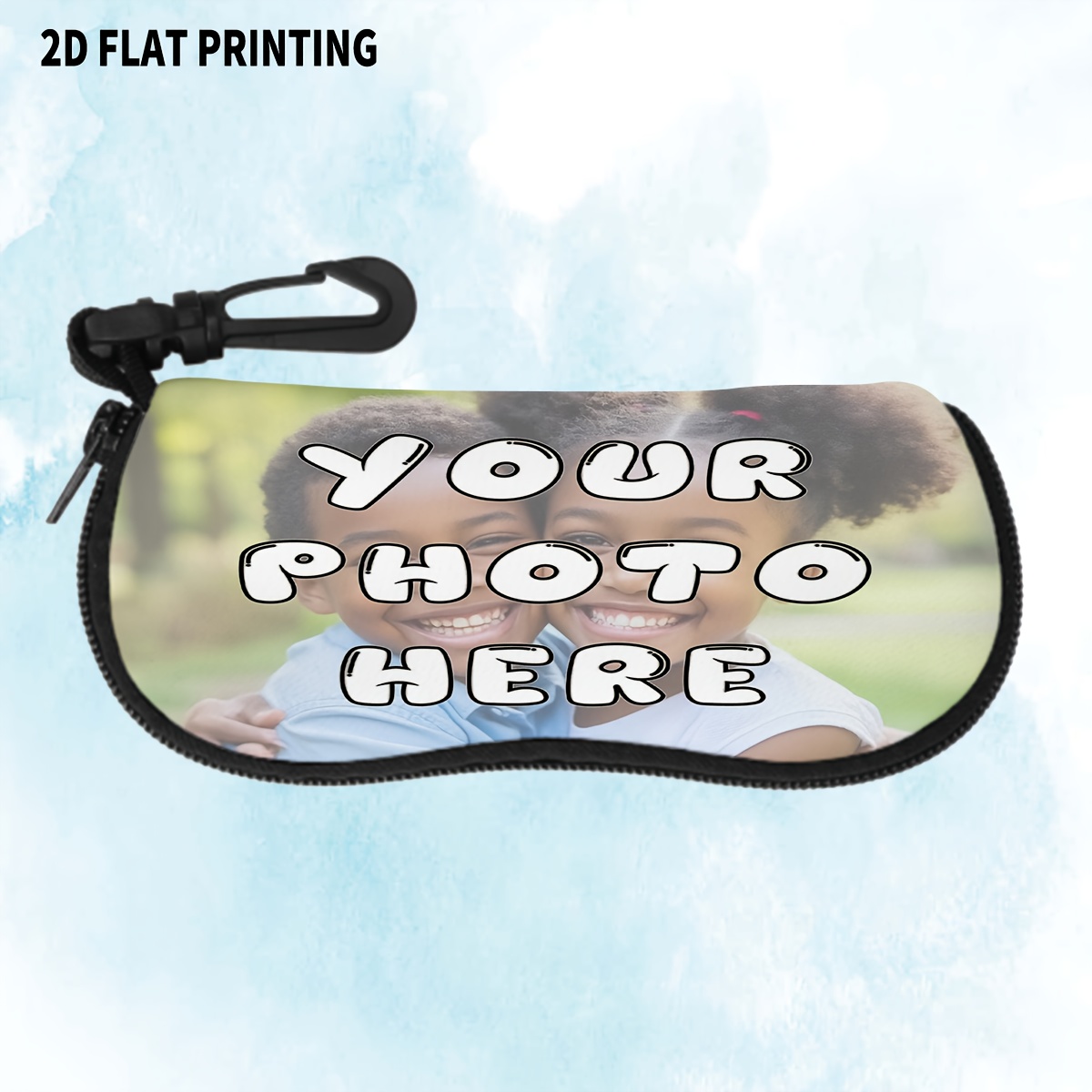 TEMU 2d Flat, Customized Personalized Eyeglass Case With Your Text, Photo, Or Logo, A For A Family Gift, Featuring Double-sided Printing, 2d Flat