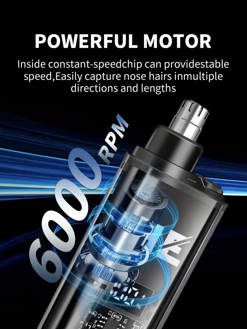 electric nose and ear hair trimmer mini portable usb rechargeable stainless steel head silent motor nose hair cleaner gift for men and women plastic material 150mah lithium battery Product details 2