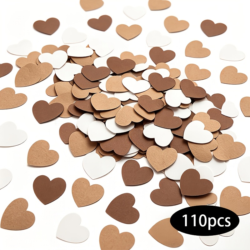 TEMU 110 pezzi di da a forma di cuore, di carta multicolore marrone e a forma di cuore, decorazioni da per feste di compleanno, feste a tema animali,