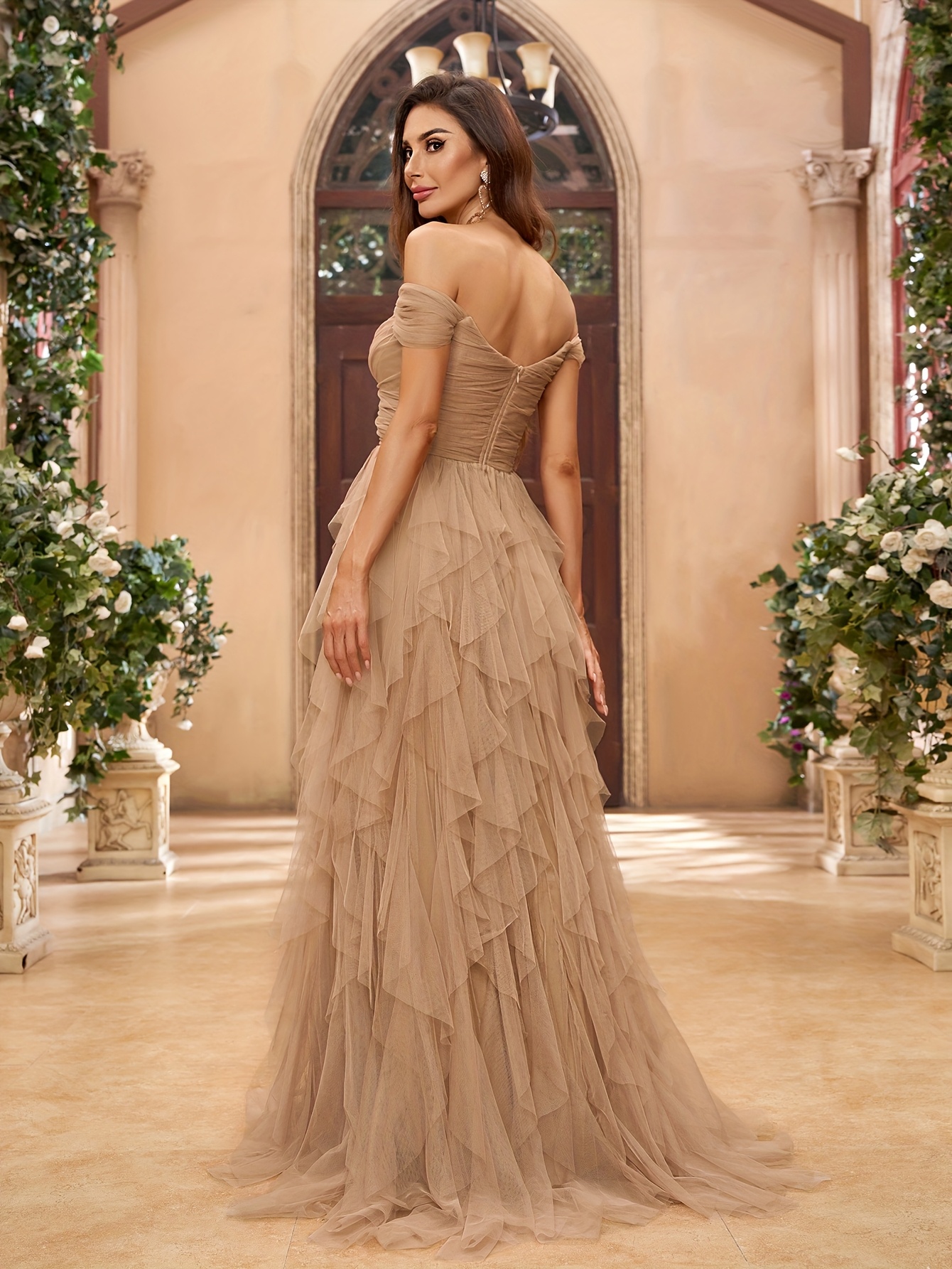 Asymmetrical One-Shoulder Chiffon Long Dress * Family * And Birthday  Parties, an Elegant And Stylish Dress for Women, Featuring a Long Design  Suitable ...