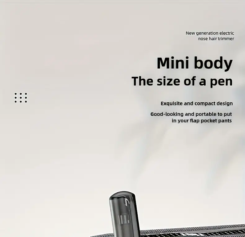 2pcs professional ear and nose hair trimmer portable electric nose hair trimmer neutral design stainless steel blade removal fashionable and simple usb charging suitable for trimming nose hair eyebrow and ear hair Product details 12