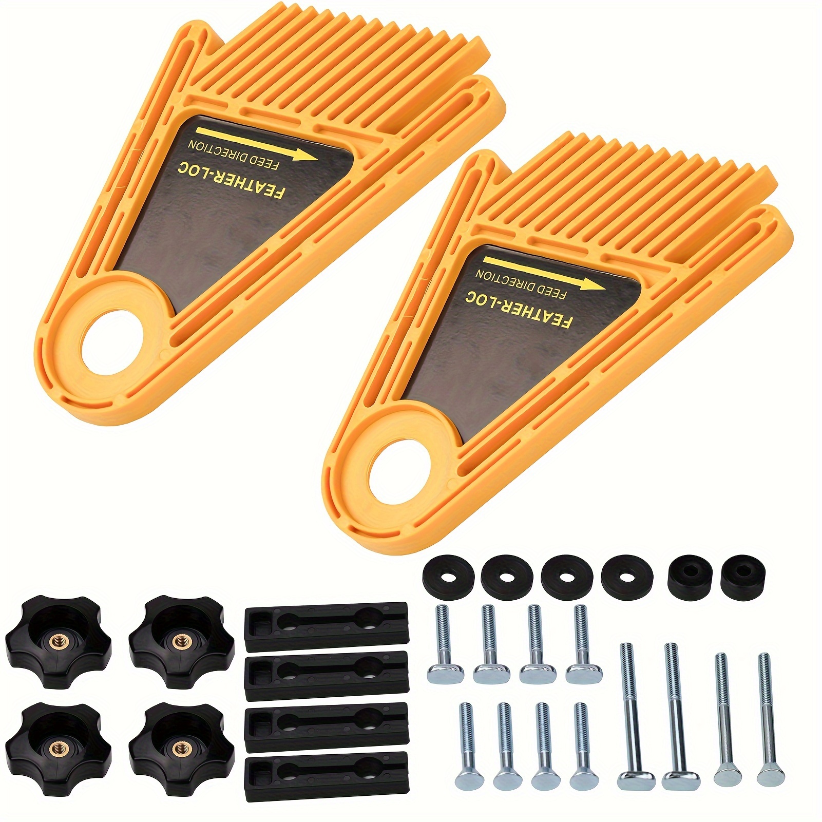 Image of 2pcs For Tables Saws, Router Tables And Band Saws - Abs Feathers That Reduce - Woodworking Tools And Safety Accessories For 3/8 X 1/4 Inch And 3/8 X 3/4 Inch T Track