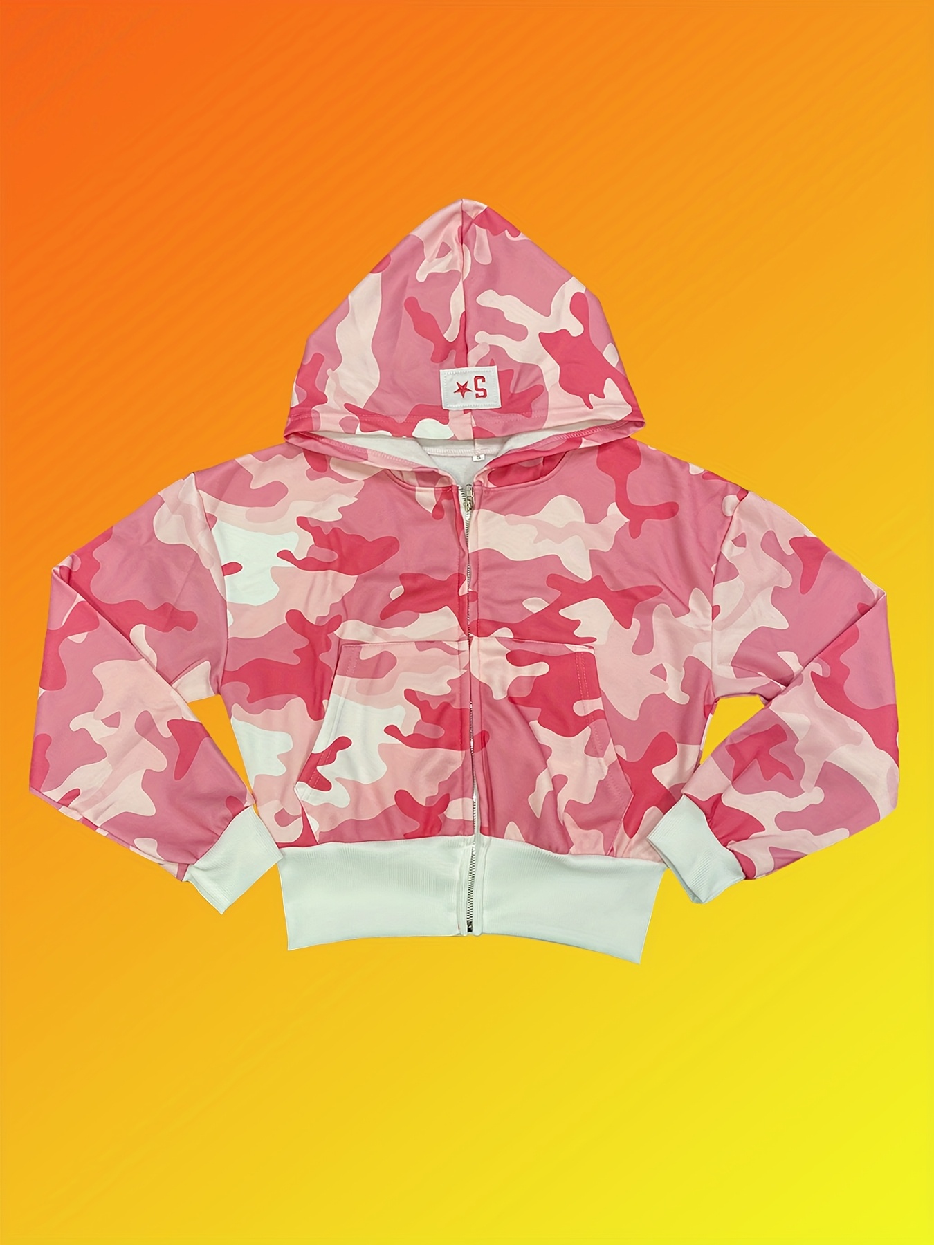 chaqueta capucha estampado camuflaje mujer estilo hip hop Temu