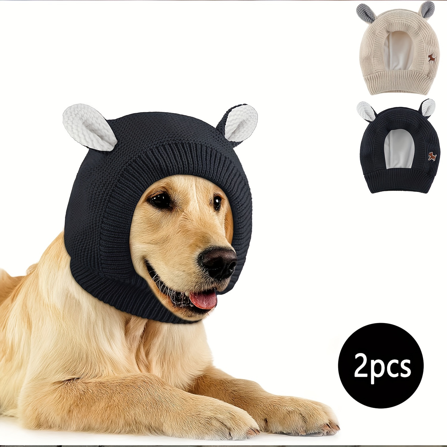 

2 Packs Of For Dogs, Dog Ear Covers Noise Protection Knitted Dog Hats Pet Ears Warm Dog Ear Covers Winter Hats Dog Scarves And Towels Rabbit Clothes Suitable For Medium And Large Dogs And And