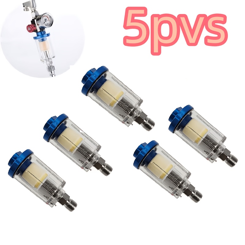 TEMU 5pcs -water Filter, Spray -water Separator, Processor, Suitable For Spray Guns, Pneumatic Tools And Air Compressors