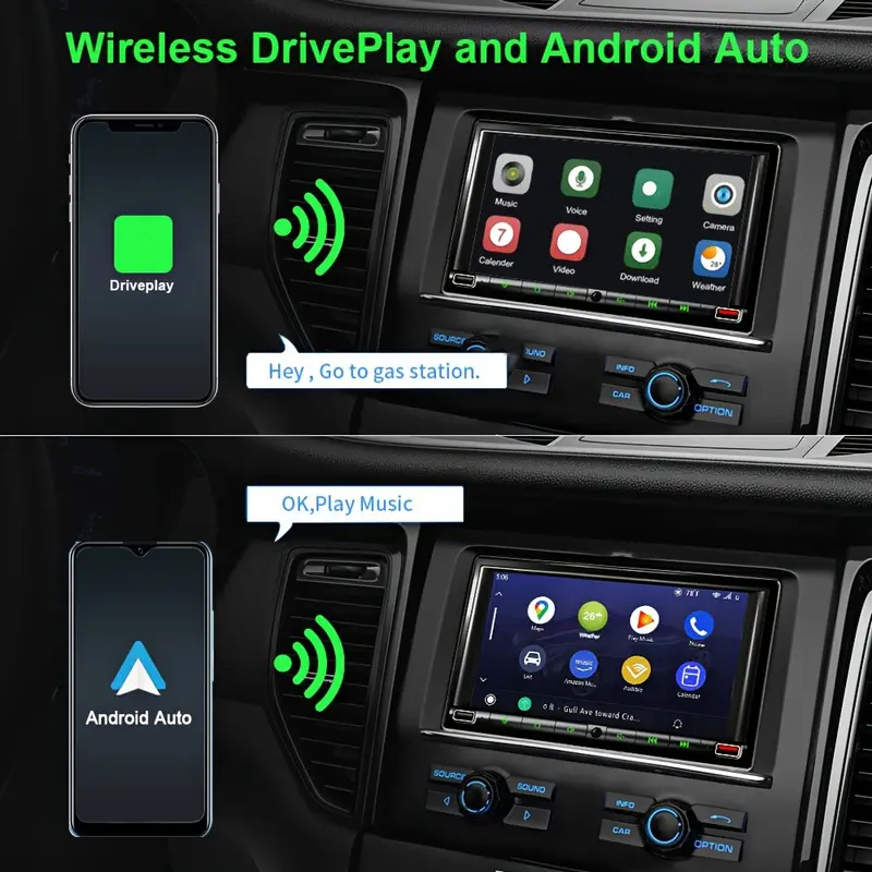 Wireless Double Din Car Stereo Driveplay android Auto Backup - Temu