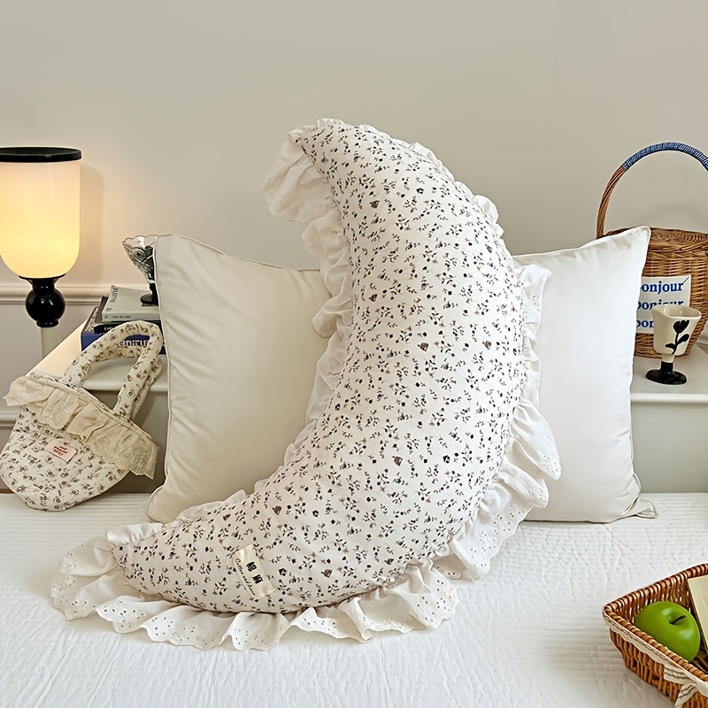 TEMU 1pc Bohemian Vintage Cushion Suitable For Sleeping, Sofa & Bed - Lace Ruffles With Shape, Machine Washable Soft Decorative For, Dorm, - Fill