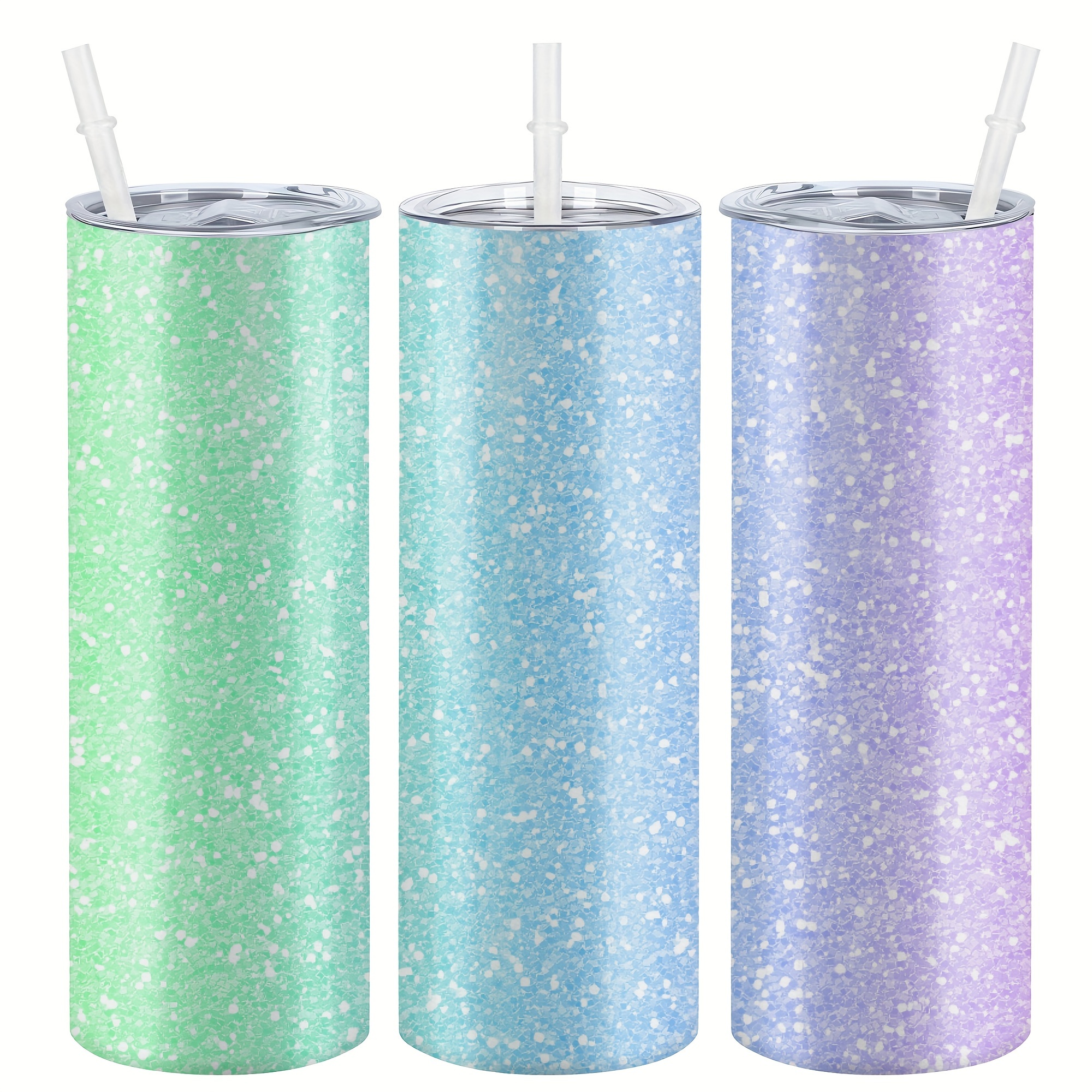 

20 Oz Sparkling Glitter Stainless Steel Tumbler With Lid & Straw - Reusable, Insulated Multipurpose Water Cup, Machine Washable - Ideal For Outdoor Travel, Christmas & Birthday Gift (1 Piece)