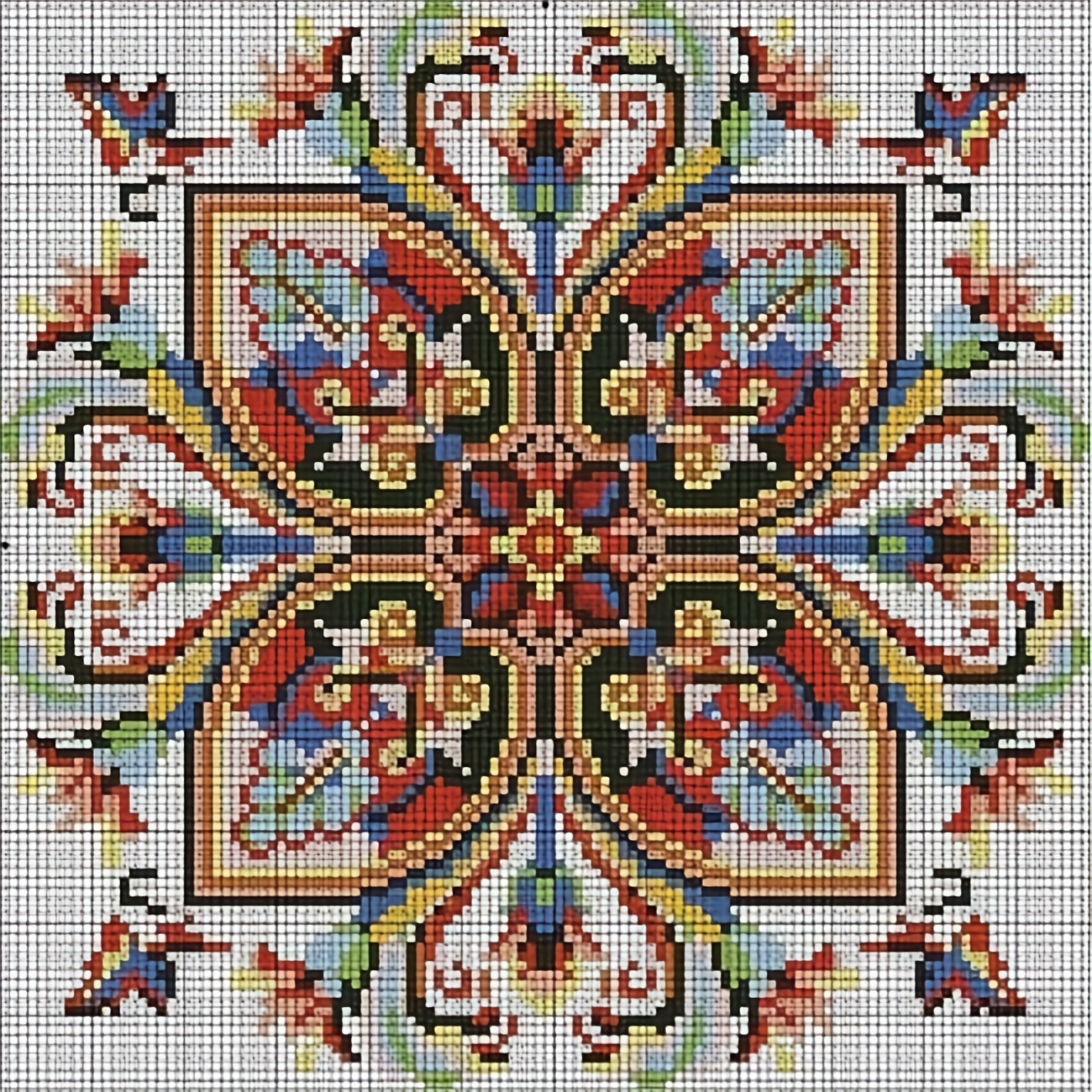 TEMU 1pc Printed Diy Stitch Kit, Frameless, "colorful Embroidery Pattern", Perfect For Beginners' Relaxing Craft Time, Allows You To Experience The