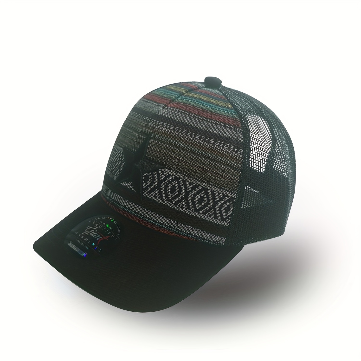 

Cool Premium Retro Low Key Curved Brim Baseball Cap, Embroidery Star Dark Green Boho Style Trucker Hat, Snapback Hat For Casual Leisure Outdoor Sports