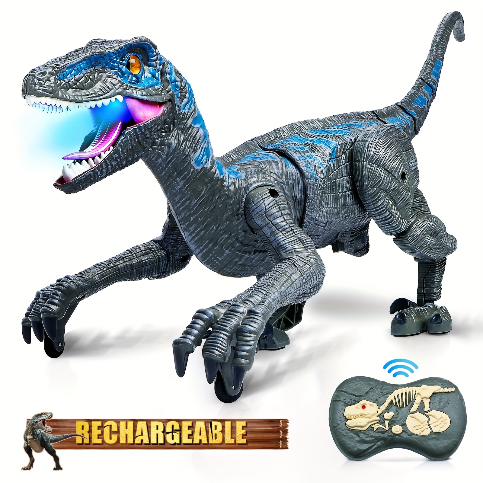 

Dinosaur For Kids, Velociraptor With 3d Eye Shaking Head &roaring Sounds, Indoor Toys For 5 6 7 8 Year Old Gifts