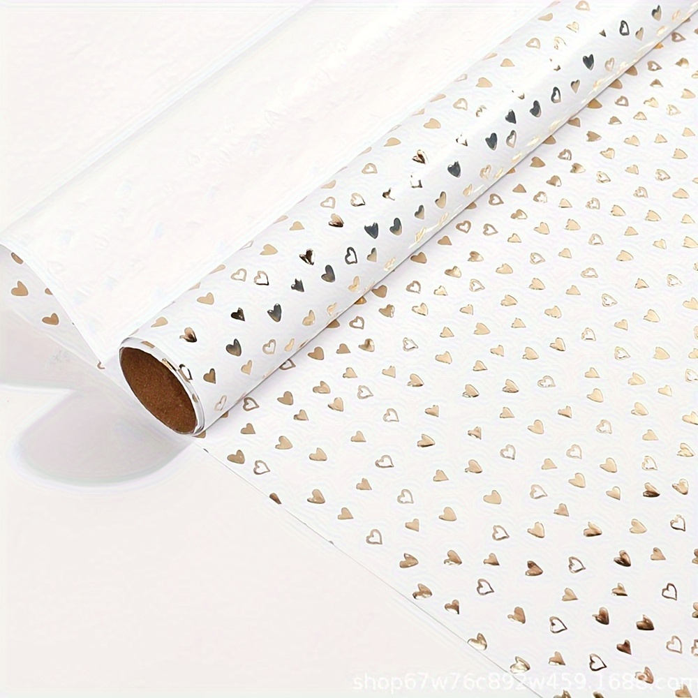 

Festive Golden Heart Gift Wrapping Paper Roll: 300cm/118.1in, Perfect For Christmas, Weddings, Bridal Showers, And Parties - Artistic Paper With Butterfly Theme