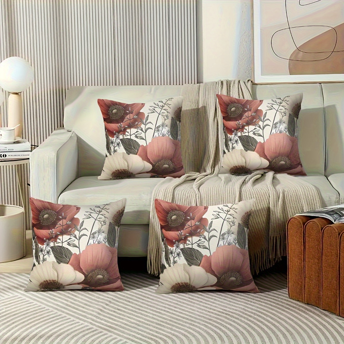 

Set Of 4 , Pattern, For Sofa Bed Sofa , , 18x18 ( Not Included)