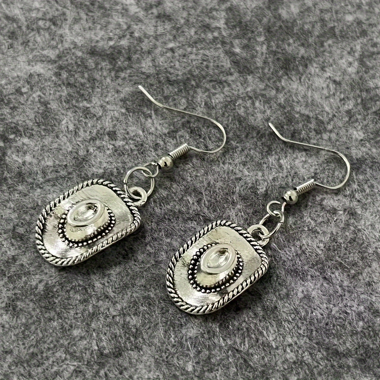 Cowboy Hat Electroplating Process Ear Hook Earrings